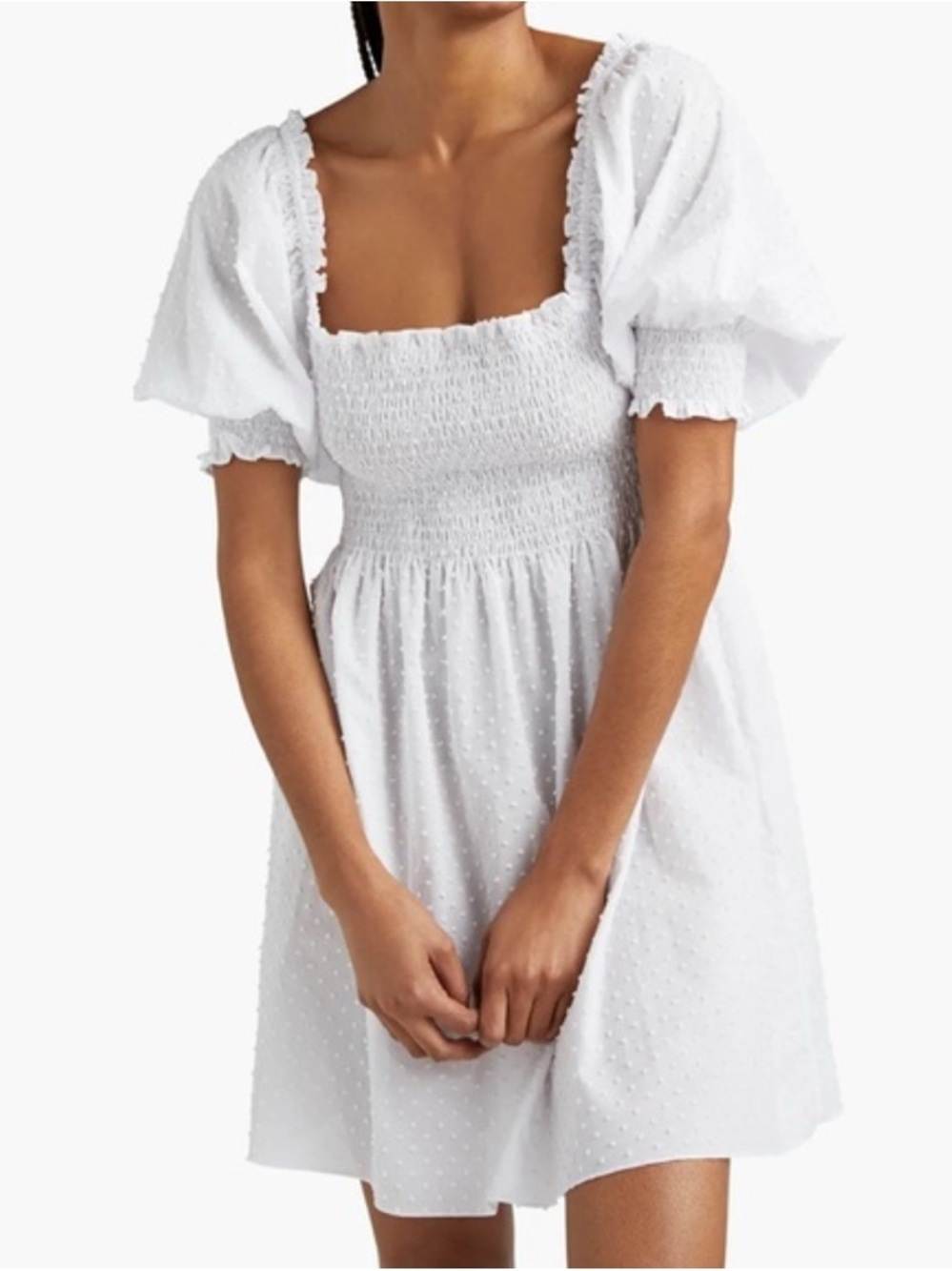 The Athena Nap Dress in white Swiss dot Small - Picture 1 of 11